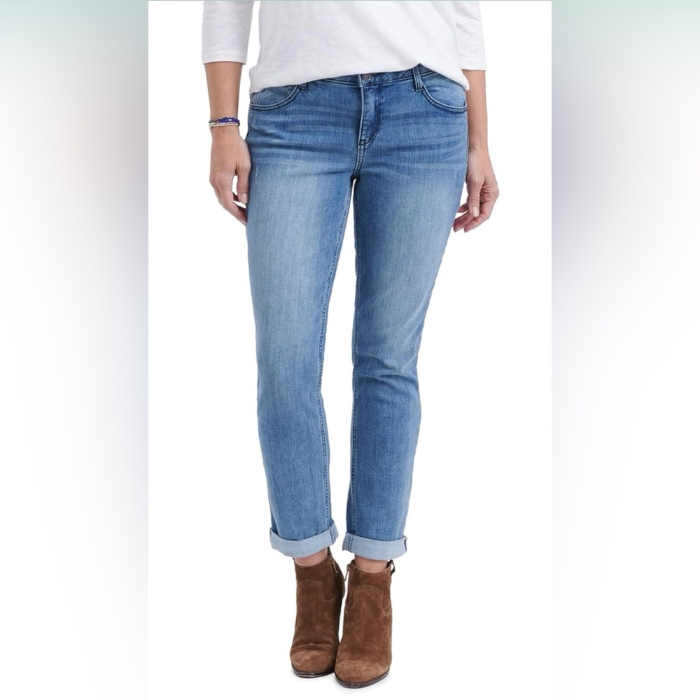 Democracy Blue Straight Leg Jeans with Cuffed Hem